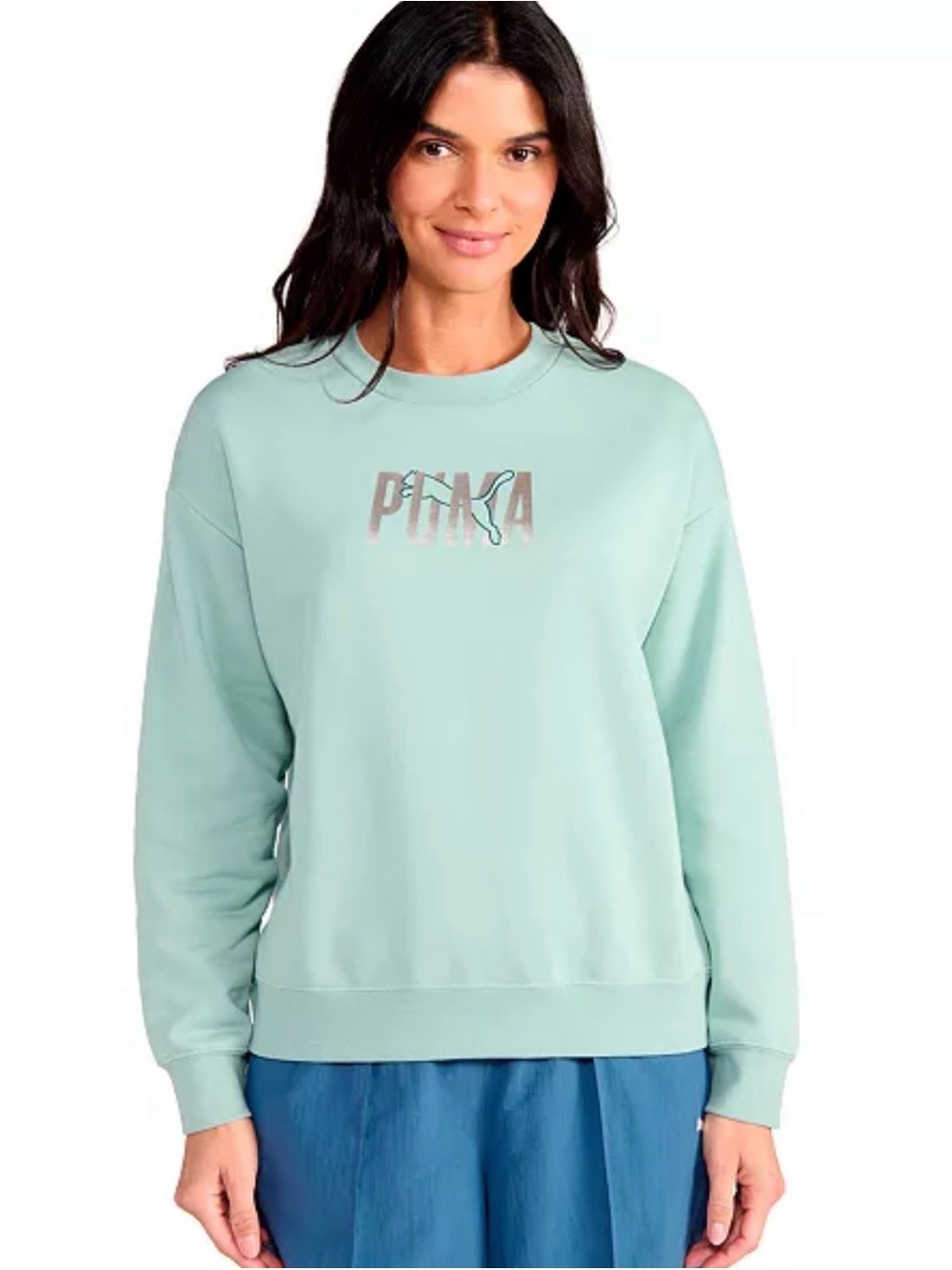 PUMA Mint Green Logo Crewneck Sweatshirt